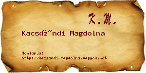 Kacsándi Magdolna névjegykártya