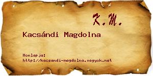 Kacsándi Magdolna névjegykártya